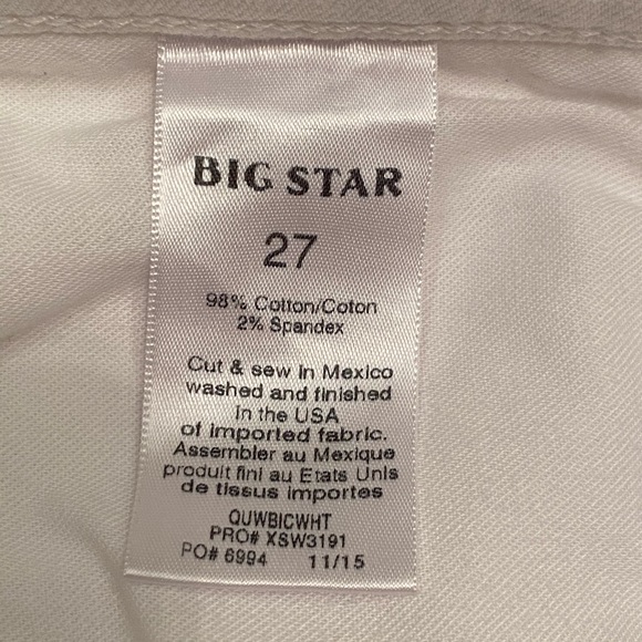 2/$30 - Big Star White Jeans - Picture 4 of 4